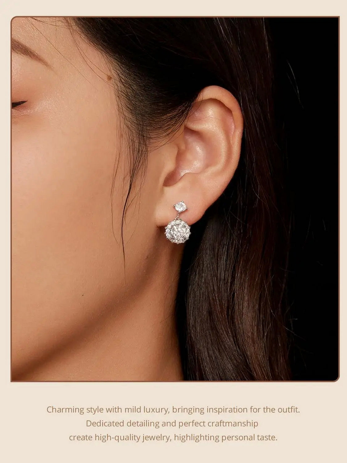 PAHALA Moissanite 1.0CT VVS1 EX Sweet Stud Flower Brilliant Earrings