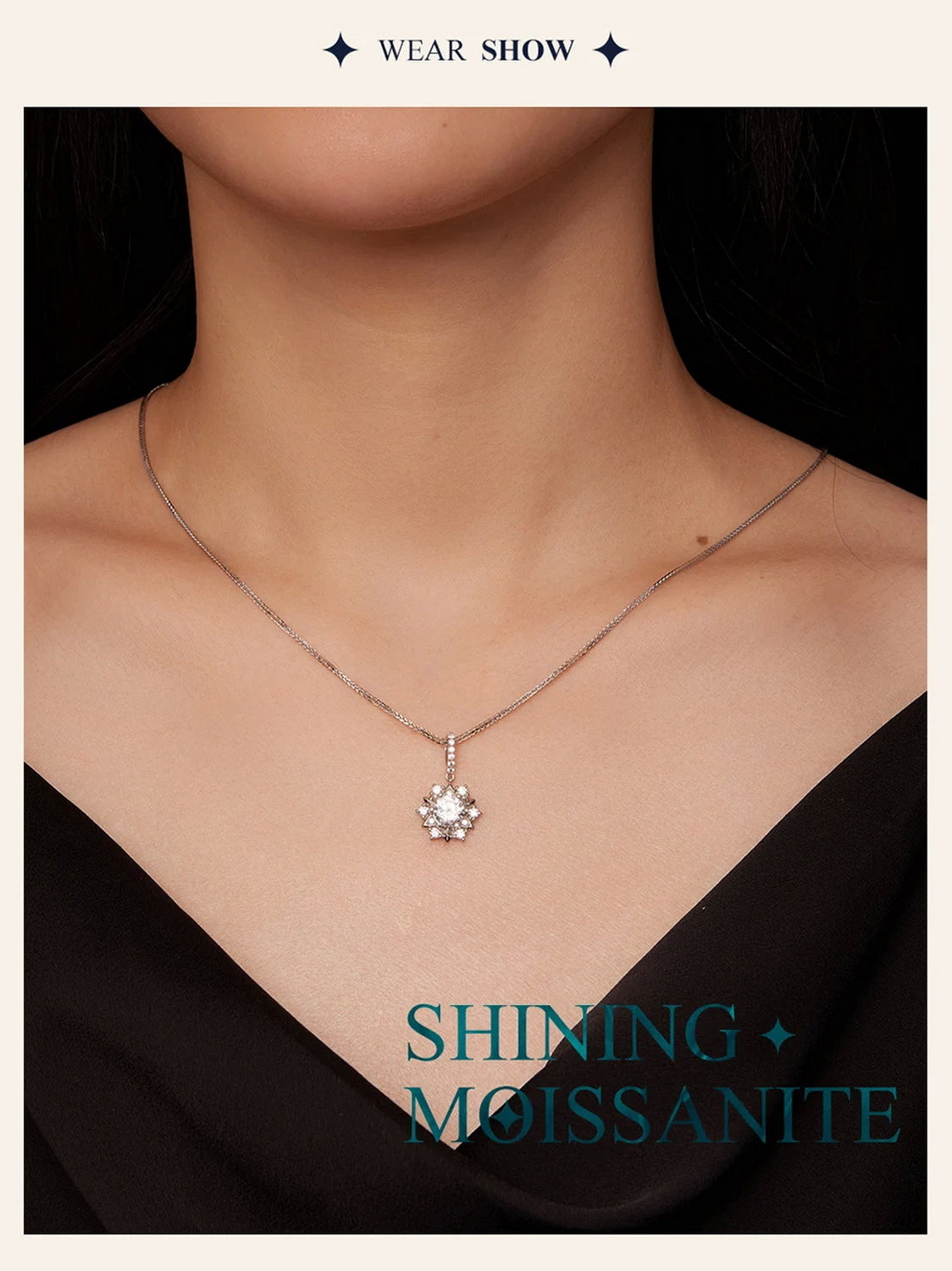 PAHALA Moissanite 1.0CT D Color VVS1 Star Pendant Necklace