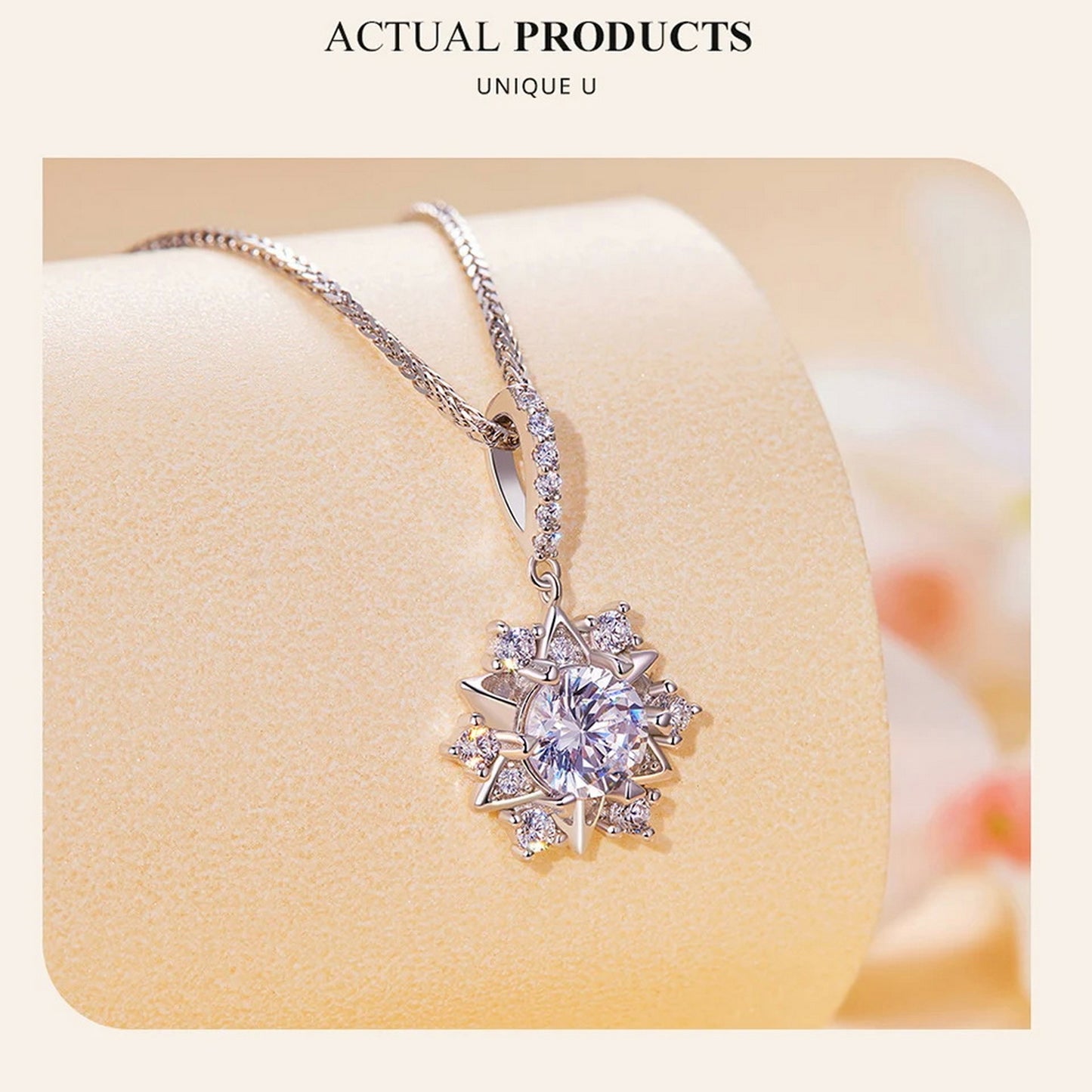 PAHALA Moissanite 1.0CT D Color VVS1 Star Pendant Necklace