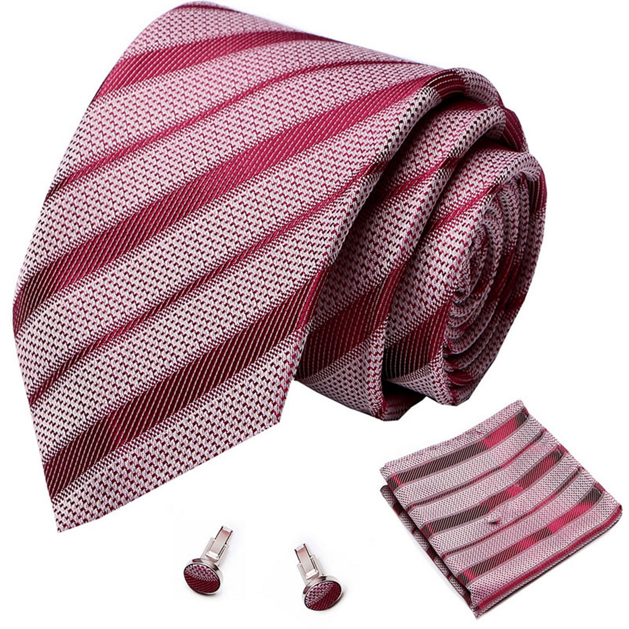 PAHALA Mens Fashion Necktie Cufflinks Pocket Square Set Box Multi color