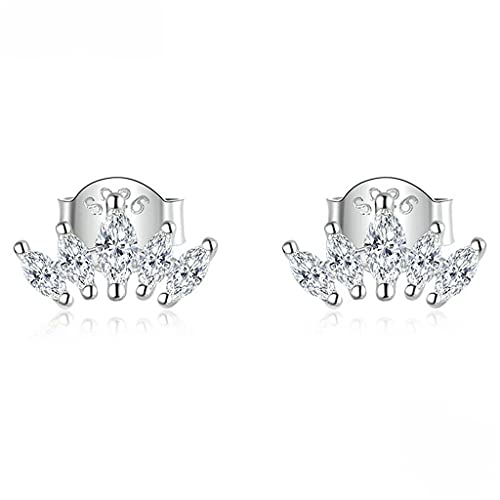 PAHALA 925 Sterling Silver Shining Crown Crystals Stud Earrings