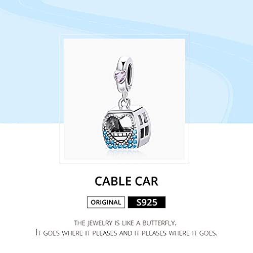 PAHALA 925 Sterling Silver Enamel Travel London Pink Car Windmill Blue Heart Memories Charm Bead
