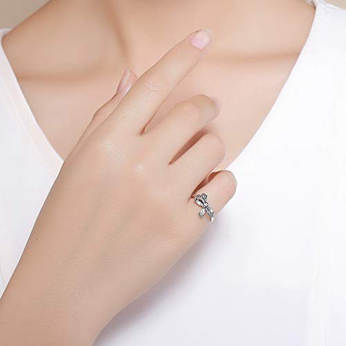 PAHALA 925 Strling Silver Trendy Bowknot Crystals Finger Weeding Party Ring