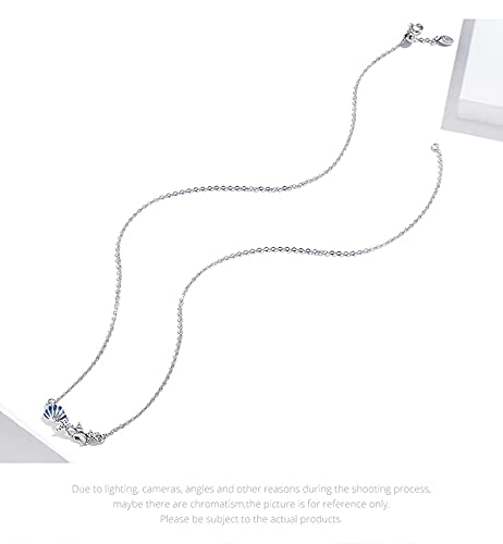 PAHALA 925 Sterling Silver Summer Shell and Starfish Chain Pendant Wedding Necklace