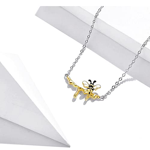 PAHALA 925 Sterling Silver Enamel Lovely Honey Bee Necklace Pendant Wedding Necklace