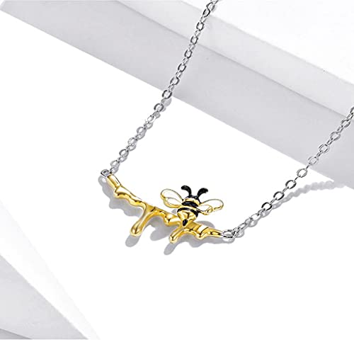 PAHALA 925 Sterling Silver Enamel Lovely Honey Bee Necklace Pendant Wedding Necklace