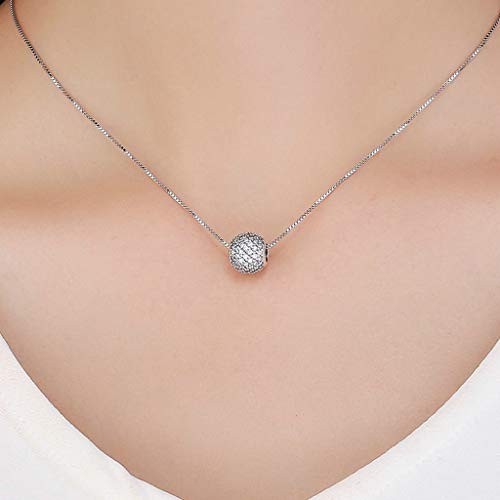 PAHALA 925 Strling Silver Dazzling Crystal Round Love Charms Charm