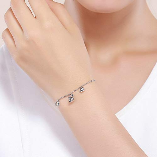 PAHALA 925 Sterling Silver Trendy Bulldog Footprints Chain Link Bracelet