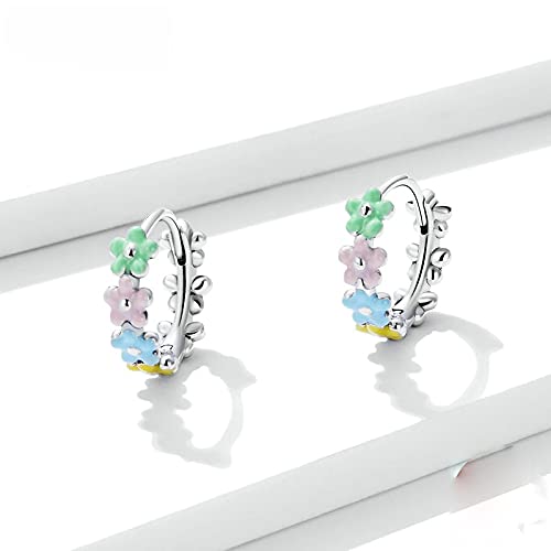 PAHALA 925 Sterling Silver Multiple Colorful Daisy Flower Ear Buckles Clips Chic Earrings