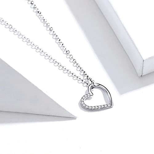 PAHALA 925 Sterling Silver My Love With Crystals Necklace Pendant Wedding Necklace