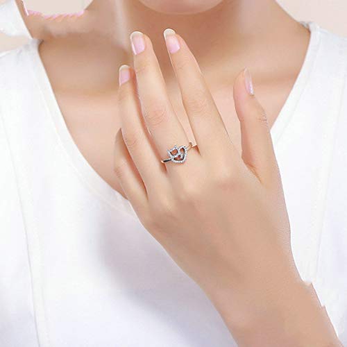 PAHALA 925 Strling Silver Naughty Little Cat Heart Crystals Finger Weeding Party Ring