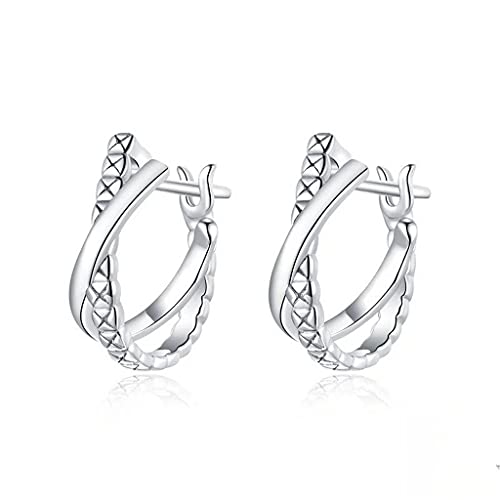 PAHALA 925 Sterling Silver Stone Leather Texture With Crystals Stud Earrings