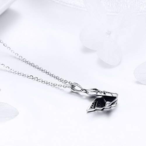 PAHALA 925 Sterling Silver Cute Swan Crystals Pendant Necklace