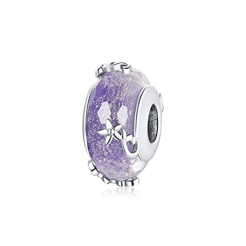 PAHALA 925 Sterling Silver Vintage Purple Glass Dream Charm Bead