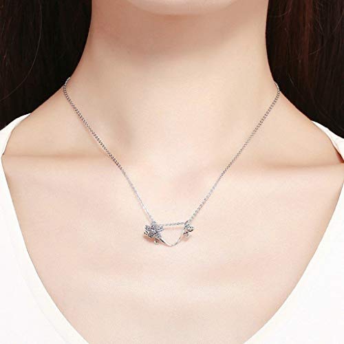 PAHALA 925 Strling Silver Sakura Cherry Flower Pendant Charms Beads