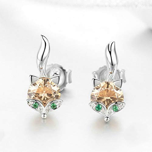 PAHALA 925 Sterling Silver Cute Crystal Fox Stud Earrings
