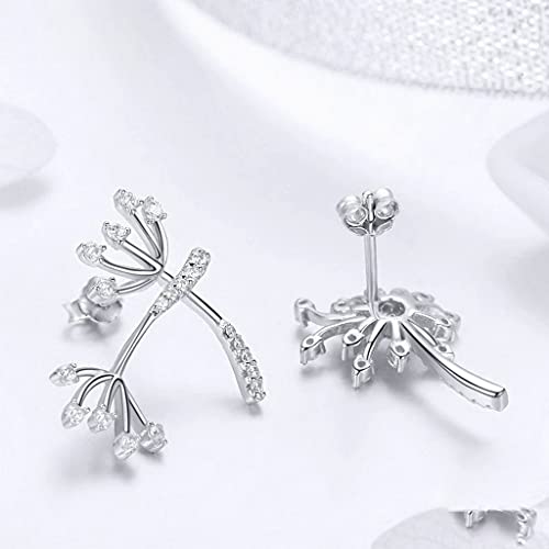 PAHALA 925 Sterling Silver Blooming Dandelion Love With Crystals Stud Earrings