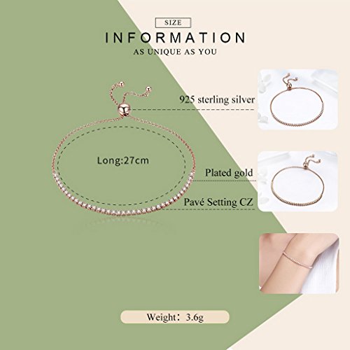 PAHALA 925 Sterling Silver Luminous Strand Tennis Bracelet Bangle