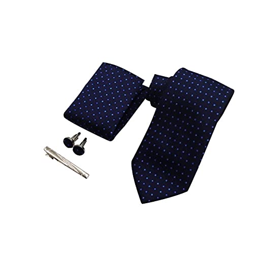 PAHALA Mens Fashion Necktie Cufflinks Tie Bar Pocket Square Set Box
