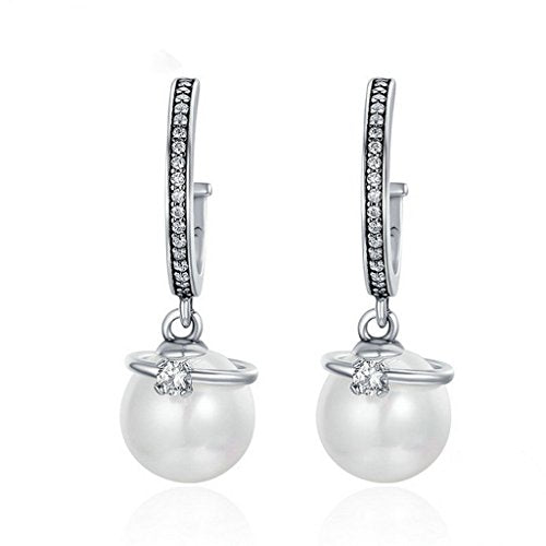 PAHALA 925 Sterling Silver Round With Crystals Party Wedding Hoop Earrings