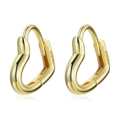 PAHALA 925 Sterling Silver Simple Retro Metal Love Buckle Stud Earrings