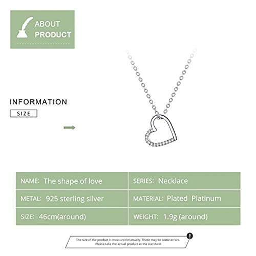 PAHALA 925 Sterling Silver My Love With Crystals Necklace Pendant Wedding Necklace