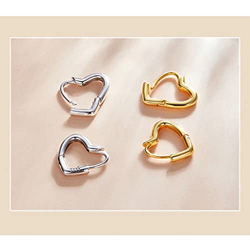 PAHALA 925 Sterling Silver Simple Retro Metal Love Buckle Stud Earrings