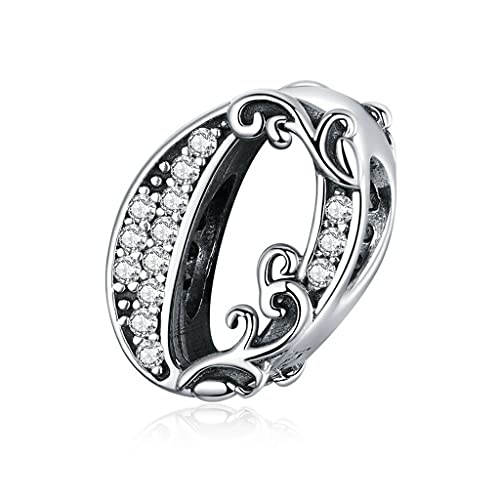 PAHALA 925 Sterling Silver Anaglyphic Number Vintage Crystals Charm Beads