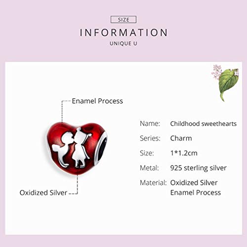 PAHALA 925 Strling Silver Lovely Boy and Girl Friends Enamel Charm Bead