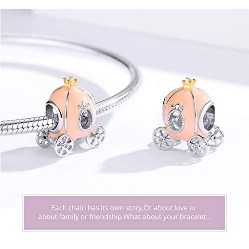 PAHALA 925 Strling Silver Princess Pumpkin Carriage with Crystals Charms