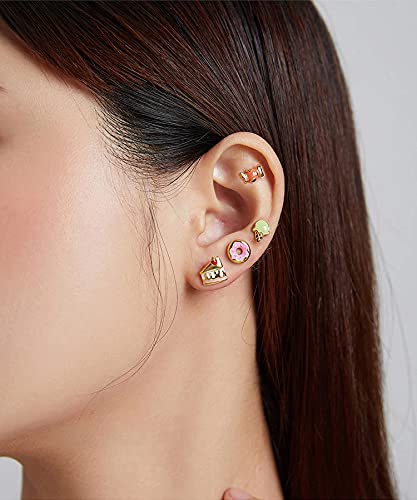 PAHALA 925 Sterling Silver Summer Dessert Ice cream Cup Cake Candy Donut Popsicle Stud Earrings