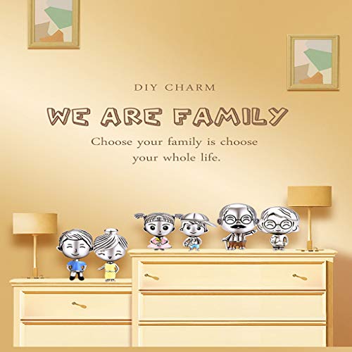 PAHALA 925 Strling Silver Family Colleciton Bead with Crystals Charm Bead