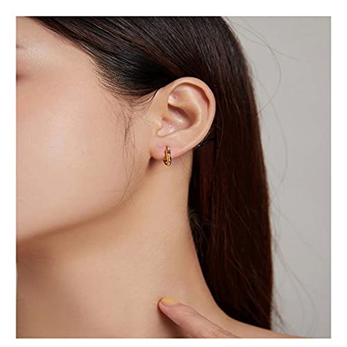 PAHALA 925 Sterling Silver Simple Retro Metal Love Buckle Stud Earrings
