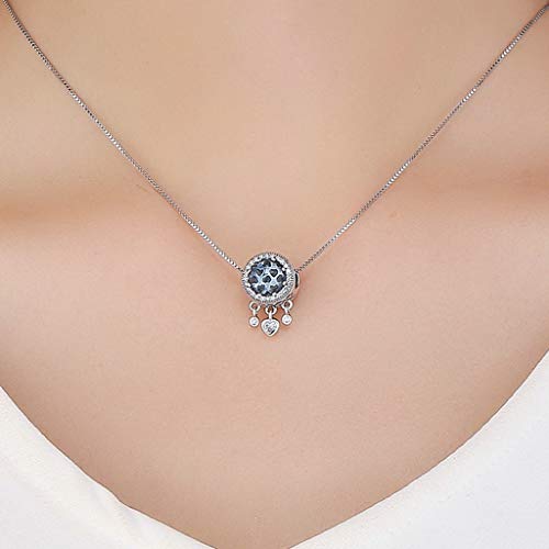 PAHALA 925 Strling Silver Heart Radiant Crystal Dangle Charms