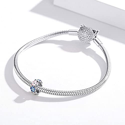 PAHALA 925 Sterling Silver Colorful Hydrangea Charm Bead