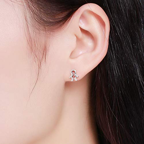 PAHALA 925 Sterling Silver Boy And Girl Stud Earrings