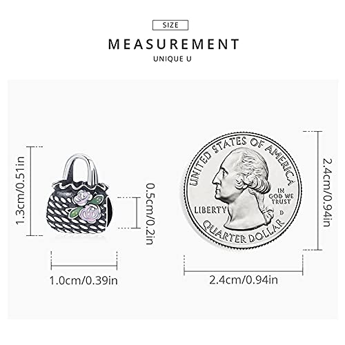 PAHALA 925 Sterling Silver Bag Beach Cat Bikini Rainbow Heart Surf Shark Swim Ring Girl Champagne Wine Charm Bead