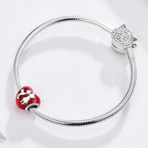 PAHALA 925 Strling Silver Lovely Boy and Girl Friends Enamel Charm Bead