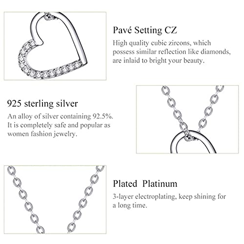 PAHALA 925 Sterling Silver My Love With Crystals Necklace Pendant Wedding Necklace