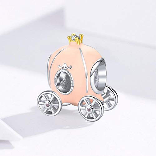 PAHALA 925 Strling Silver Princess Pumpkin Carriage with Crystals Charms