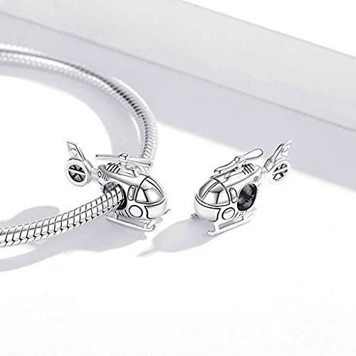PAHALA 925 Sterling Silver Vintage Helicopter Charm Bead
