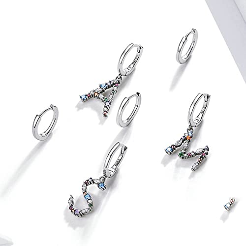 PAHALA 925 Sterling Silver Rainbow Blue Purple Dream Stud Round Crystal Earrings