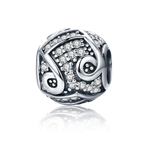 PAHALA 925 Strling Silver Music Melody Notes Crystal Charms