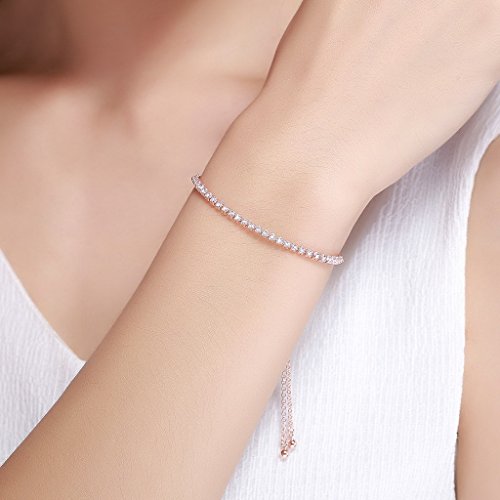 PAHALA 925 Sterling Silver Luminous Strand Tennis Bracelet Bangle