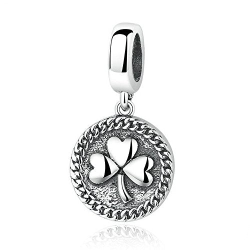 PAHALA 925 Strling Silver Clover Charms Pendant Fit Bracelets Bangles Necklace