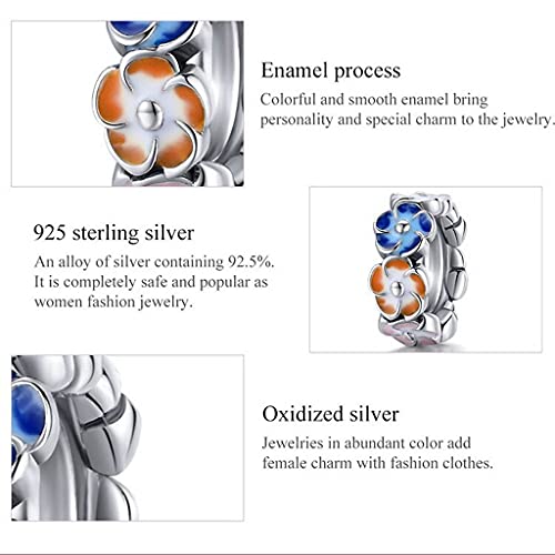 PAHALA 925 Sterling Silver Colorful Hydrangea Charm Bead