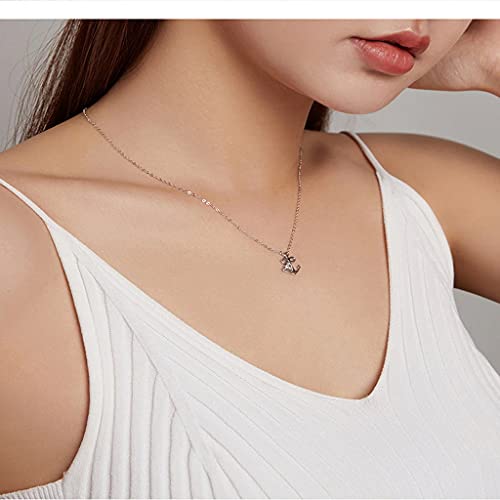 PAHALA 925 Sterling Silver Loyal Love Crystals Anchor Necklace Pendant Wedding Necklace