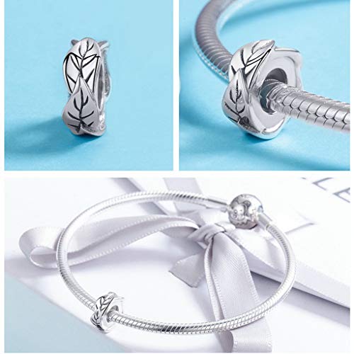 PAHALA 925 Strling Silver Stackable Tree Leaves Charms