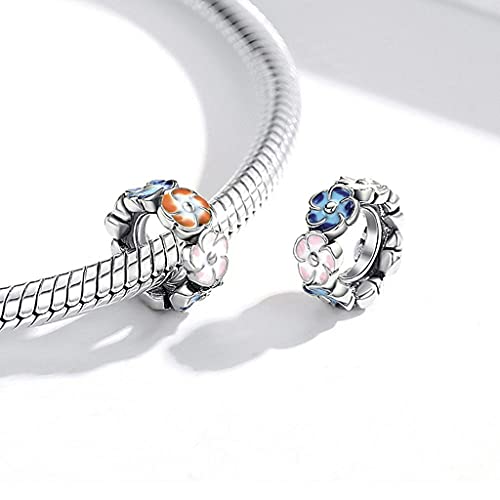 PAHALA 925 Sterling Silver Colorful Hydrangea Charm Bead