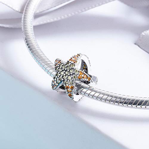 PAHALA 925 Strling Silver Ocean Star Starfish Crystals Charms